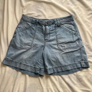 Vintage Y2K indie boho Faded Glory high waisted light wash denim shorts size 12